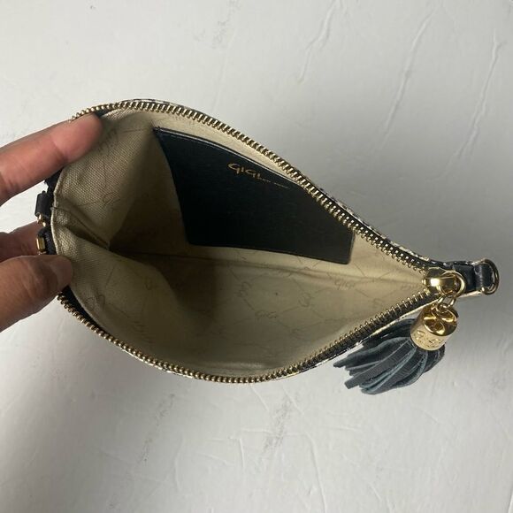 Gigi New York Tan Python-Embossed Clutch Bag - Picture 6 of 7